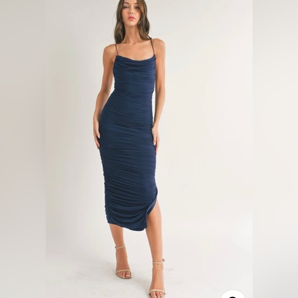 Klesis rushed dress with spaghetti straps - Picture 2 of 5